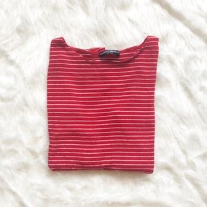 Brandy Melville Red and White Striped Long Sleeve